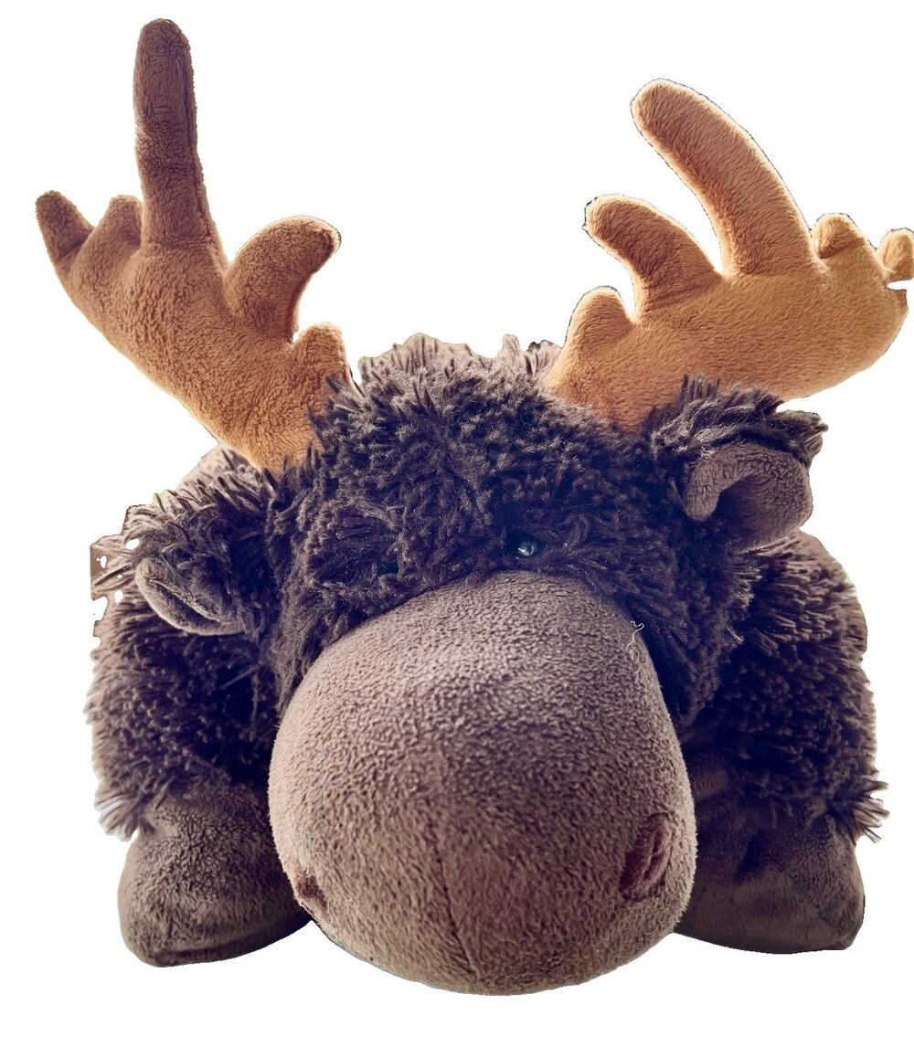 Genuine My Pillow Pet Moose Plush Stuffed Retired 2010 Large 17” Brown Soft